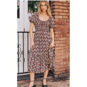 NEW Bohme Salem Printed Midi Dress Women's M